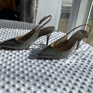 Marc Fisher Leather Gray Sling Back Heels